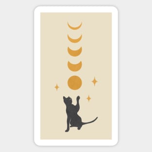 Cat and moon #2 Magnet